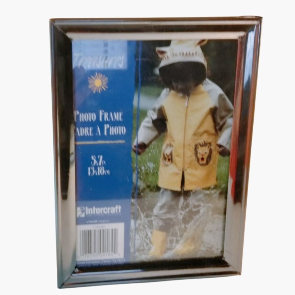 Silver Toned Photo Frame 5x7 Intercraft Tabletop Wall Mount